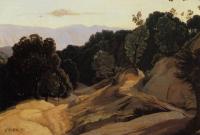 Corot, Jean-Baptiste-Camille - Road through Wooded Mountains